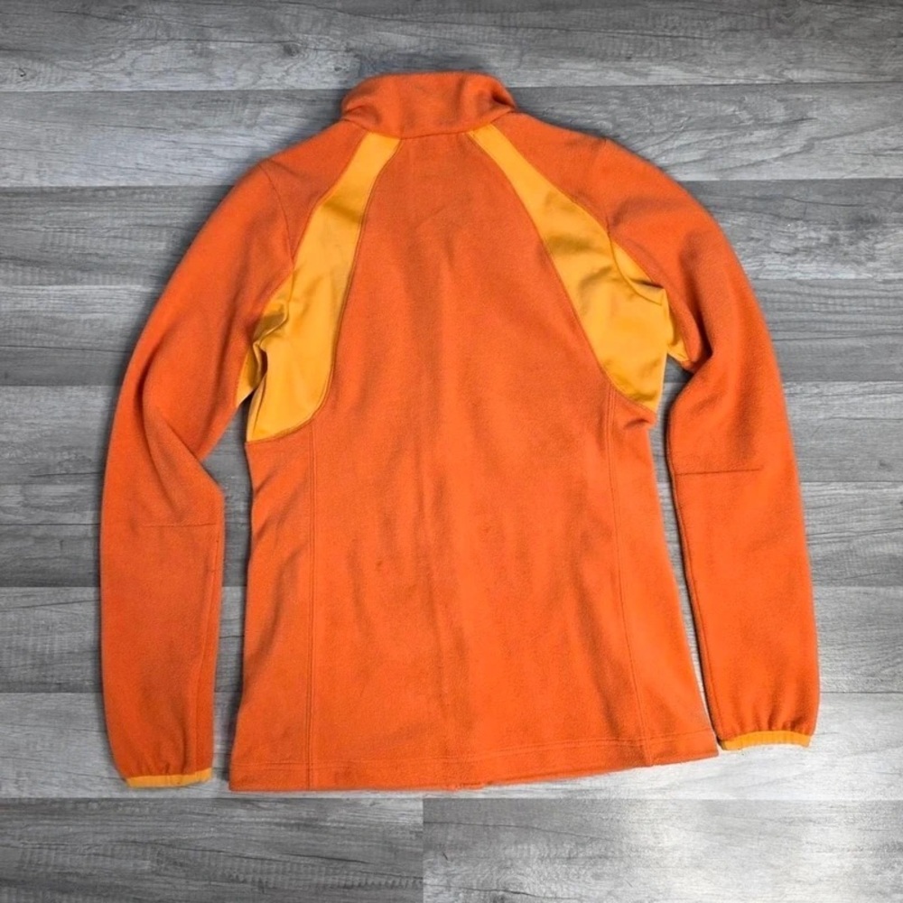 Bright Orange Fleece Jacket with Yellow Panels